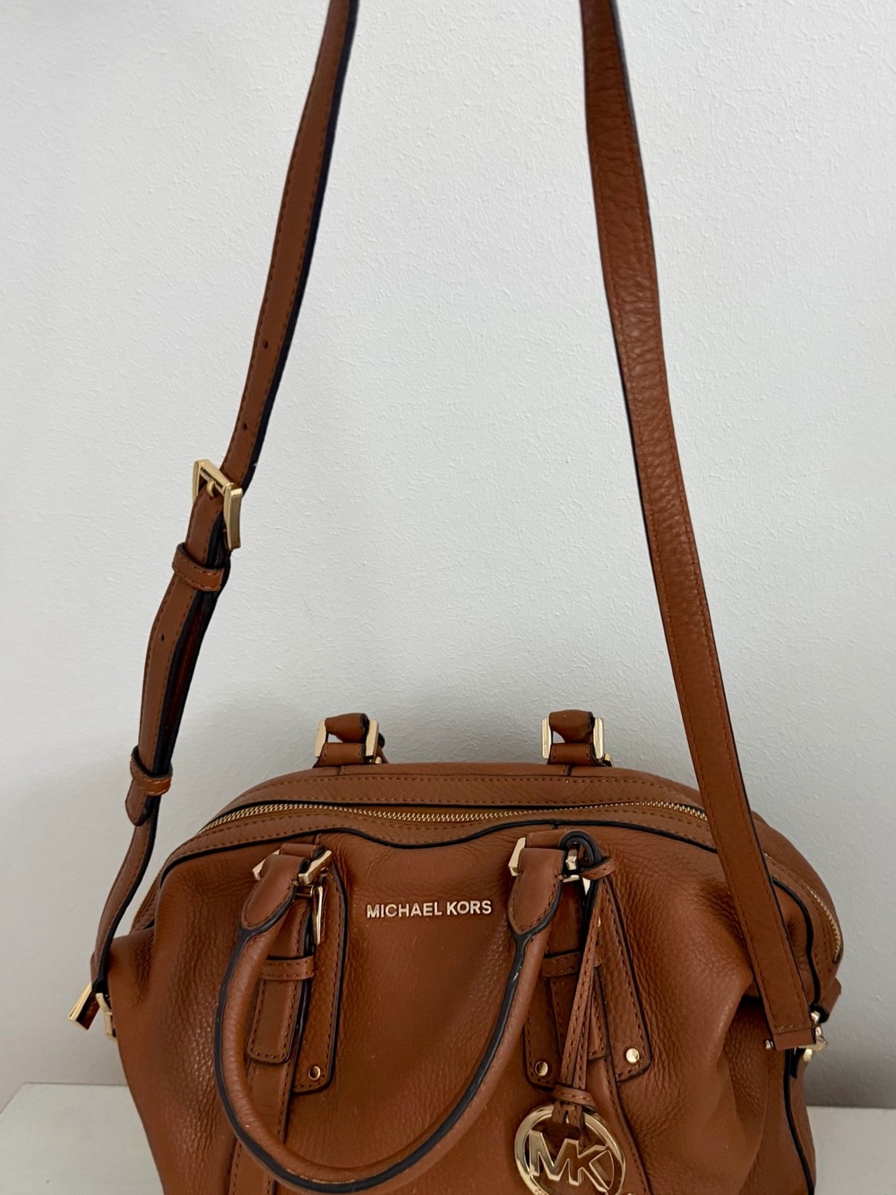 Michael Kors Brown Leather Crossbody Satchel